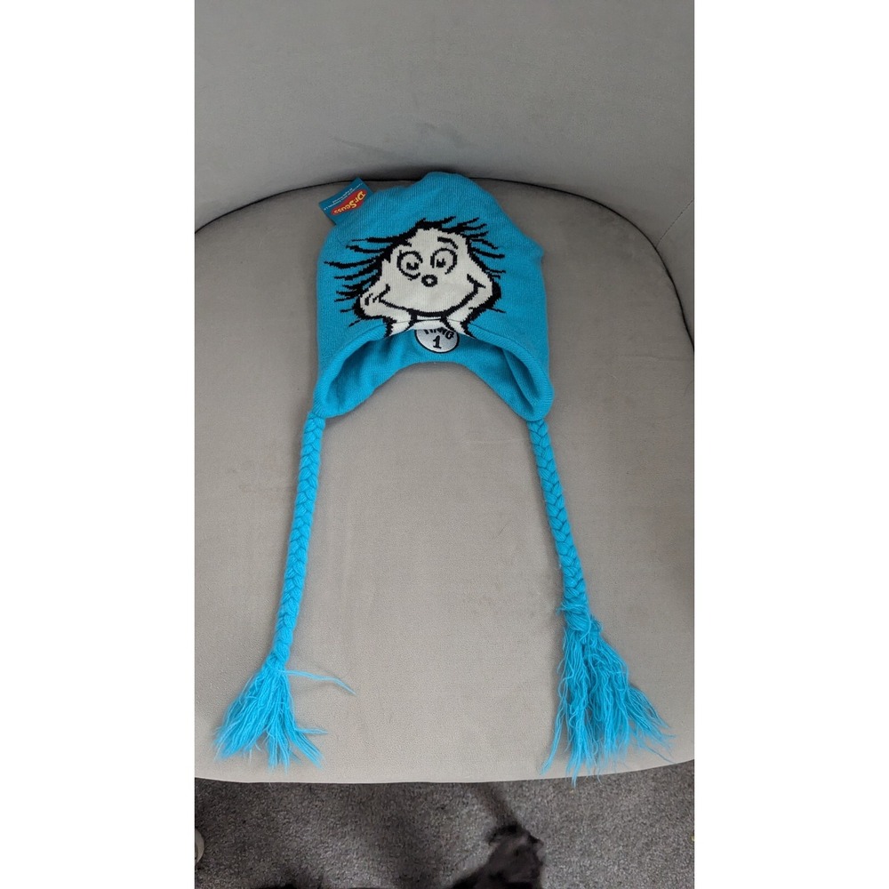 Dr. Seuss Thing 1 & Thing 2 Reversible‎ Knit Kids Blue Hat Classroom Prop
